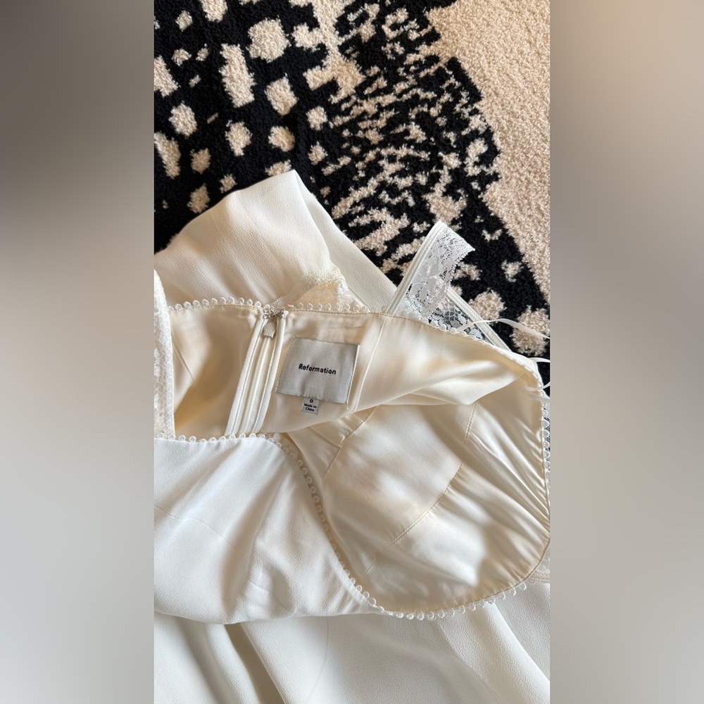 Reformation Wynton Dress In Ivory, brand new, never worn, no flaws. - Picture 13 of 16
